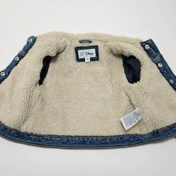 babyGap - 2T - Disney Minnie Mouse Sherpa Lined Denim Icon Jacket - Picture 6 of 9